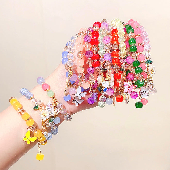 Wholesale Children's Glass Beaded Bracelet Princess Cartoon Crystal JDC-BT-i001