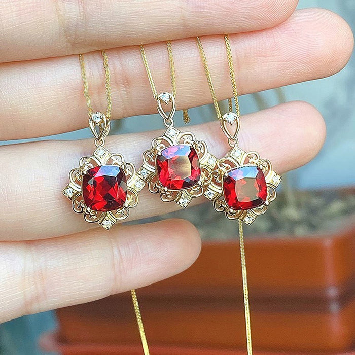 Jewelry WholesaleWholesale necklace red gemstone necklace MOQ≥2 JDC-NE-CaoS046 Necklaces 曹适 %variant_option1% %variant_option2% %variant_option3%  Factory Price JoyasDeChina Joyas De China