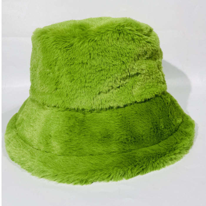 Wholesale Hat Rabbit Fur Solid Color Plush Thick Bucket Hat JDC-FH-XingT002