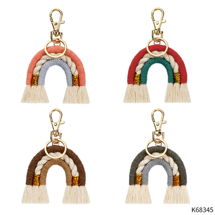 Jewelry WholesaleWholesale rainbow personalized hand woven KeyChain Pendant MOQ≥2 JDC-KC-JM011 Keychains 杰米 %variant_option1% %variant_option2% %variant_option3%  Factory Price JoyasDeChina Joyas De China