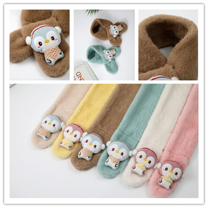 Wholesale Scarf Polyester Imitation Rabbit Hair Cute Cartoon Solid Color Children MOQ≥2 JDC-SF-RuX001