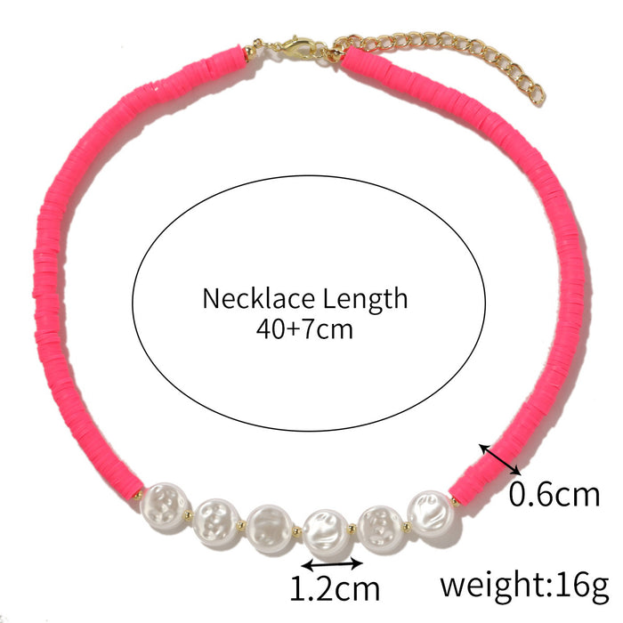 Wholesale summer ins style colored soft ceramic necklace JDC-NE-JiaYi002