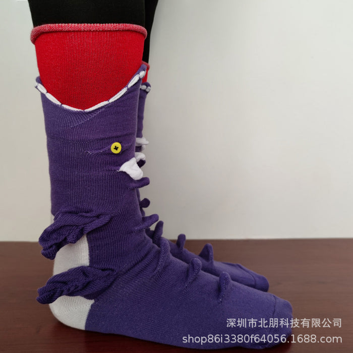 Wholesale Knitted Crocodile Socks Chameleon Cartoon Socks JDC-SK-BeiP001