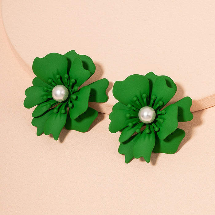 Wholesale Earrings Alloy Multicolor Flower Stud Earrings MQO≥2 JDC-ES-huilm007