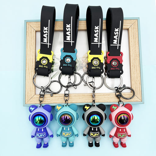 Jewelry WholesaleWholesale Silicone Lightning Mask Bear Keychain JDC-KC-Yonuo003 Keychains 柚诺 %variant_option1% %variant_option2% %variant_option3%  Factory Price JoyasDeChina Joyas De China