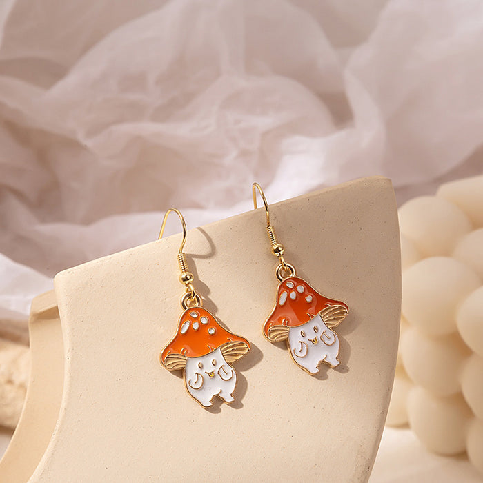 Wholesale Fun Cartoon Asymmetric Oil Drop Earrings JDC-ES-Mdd017