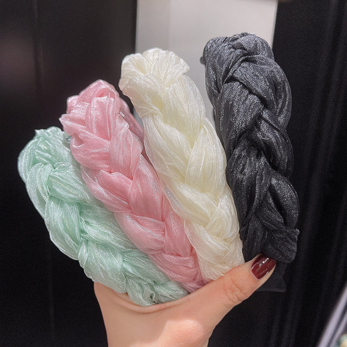 Wholesale pleated mesh braid headband JDC-HD-LeiY003