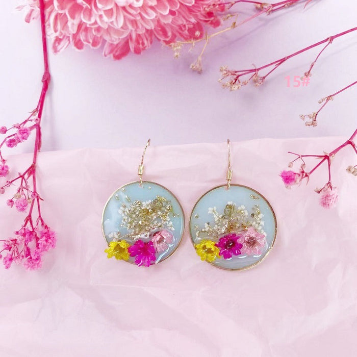 Jewelry WholesaleWholesale geometric natural rose pearl dried flower earrings JDC-ES-XuanY006 Earrings 宣妍 %variant_option1% %variant_option2% %variant_option3%  Factory Price JoyasDeChina Joyas De China