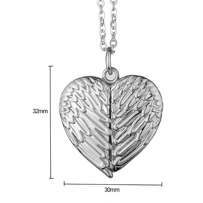 Wholesale Necklace Alloy Heart Angel Wings Photo Frame Photo Box JDC-NE-JiSha011