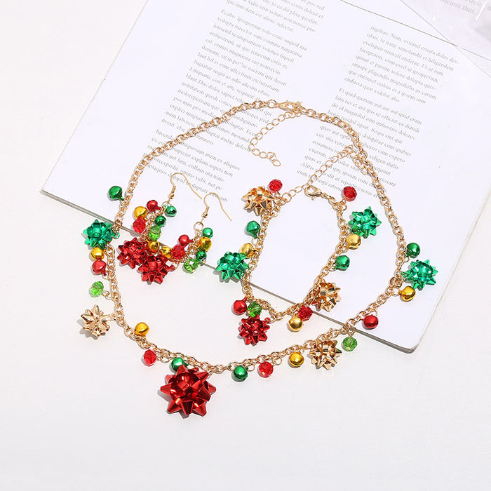 Wholesale Necklaces Alloy Christmas Jewelry Set Colorful JDC-NE-YQL001