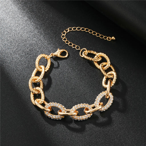 Jewelry WholesaleWholesale Metal Diamond Thick Chain Bracelet Niche Gold JDC-BT-ZhuJ009 Bracelet 诛积 %variant_option1% %variant_option2% %variant_option3%  Factory Price JoyasDeChina Joyas De China