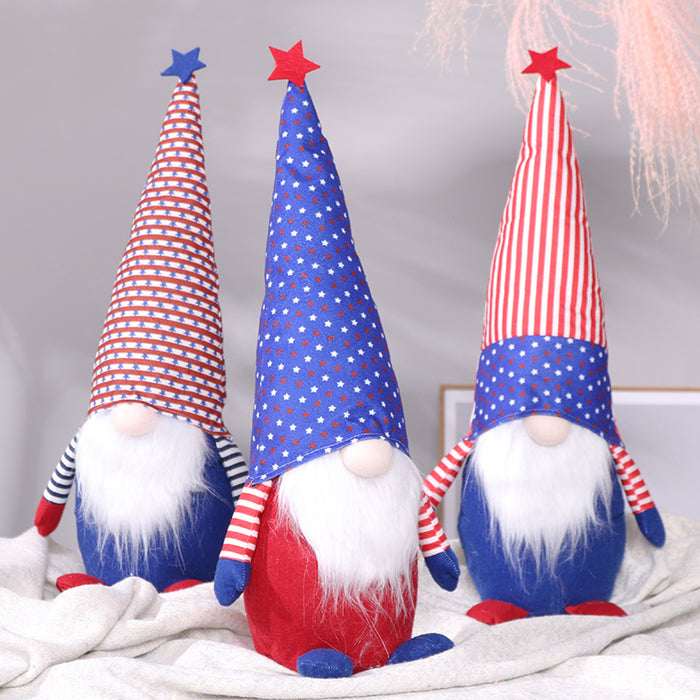 Wholesale 4th of July Independence Day Decorations Flag Faceless Old Man Doll Ornament MOQ≥2 JDC-OS-SY001