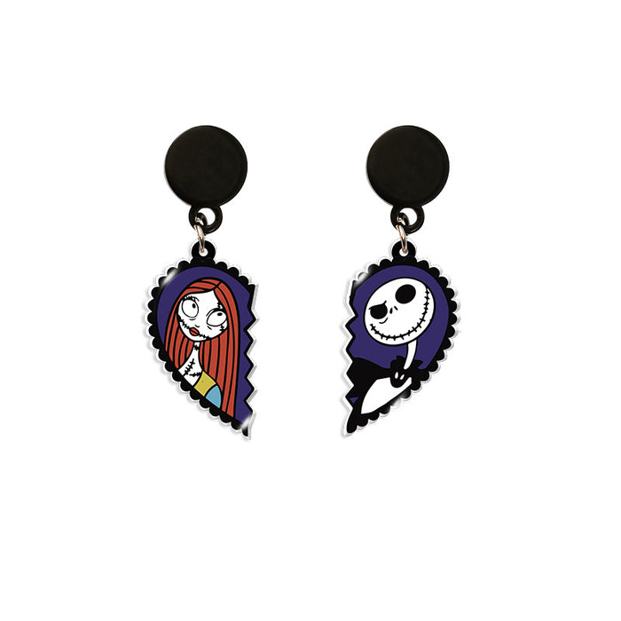 Wholesale Earrings Resin Halloween Fright Print Earrings (M) MOQ≥5 JDC-ES-XiangL028