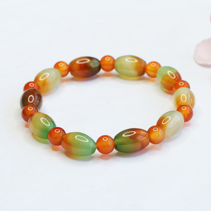 Wholesale Natural Chalcedony Bracelet Red and Green Agate Bracelet Jewelry JDC-BT-JuanY006