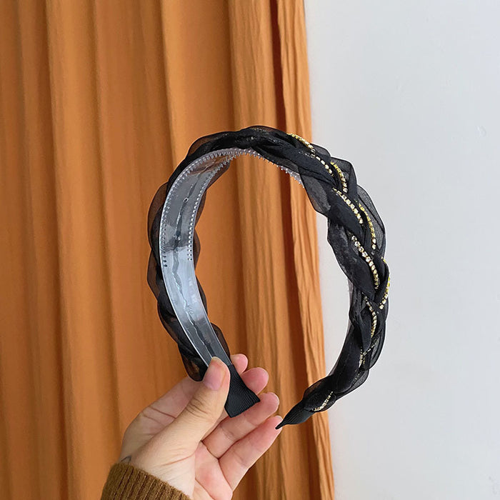 Jewelry WholesaleWholesale lace mesh rhinestone hair band JDC-HD-Suim001 Headband 随敏 %variant_option1% %variant_option2% %variant_option3%  Factory Price JoyasDeChina Joyas De China