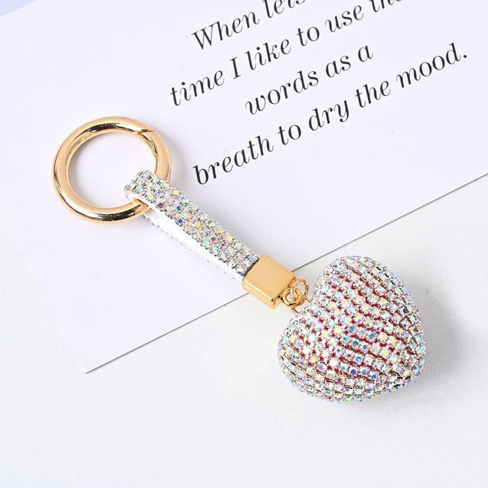 Jewelry WholesaleWholesale diamond set crystal peach heart keychain JDC-KC-JFan002 Keychains 锦帆 %variant_option1% %variant_option2% %variant_option3%  Factory Price JoyasDeChina Joyas De China