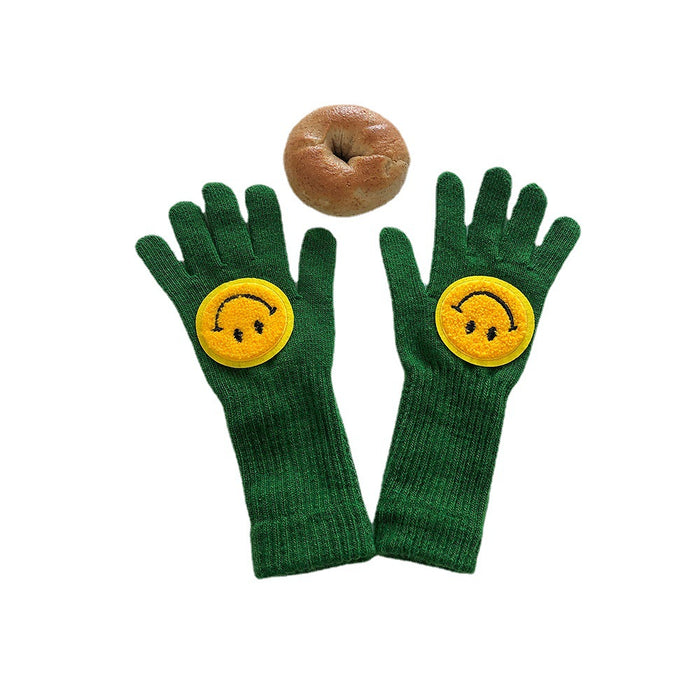 Wholesale Gloves Knitted Wool Warm Cute Smiley Touch Screen Gloves MOQ≥2 JDC-GS-MinZ003