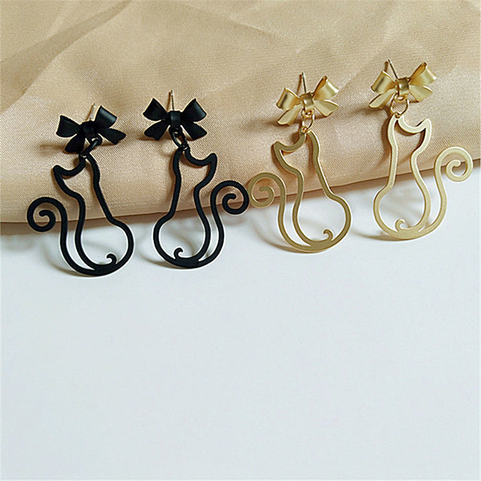 Wholesale Earrings Alloy Cartoon Cat Bow JDC-ES-aimei005