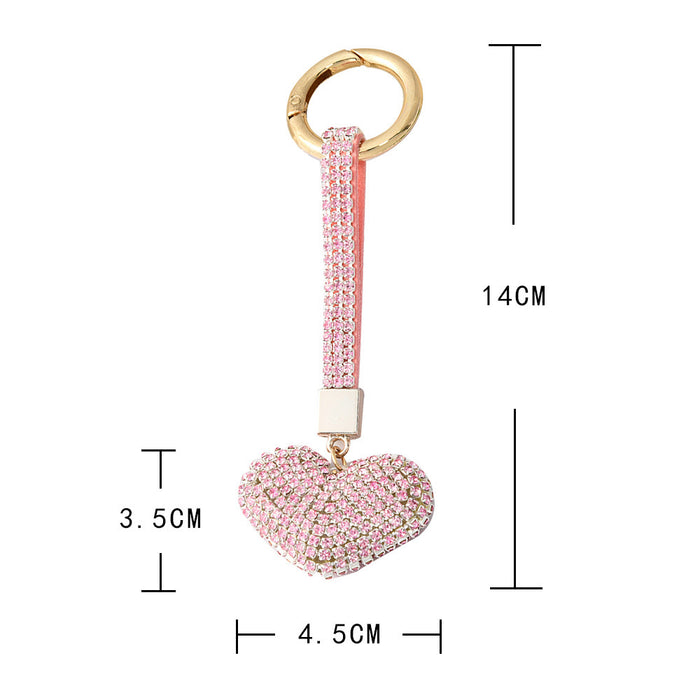 Wholesale diamond cute peach heart car key chain JDC-KC-JFan008