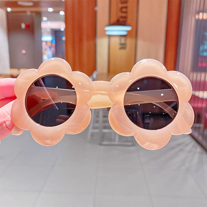 Wholesale Kids Sunglasses Sunshade Round Frame Hollow Sunscreen JDC-SG-I004