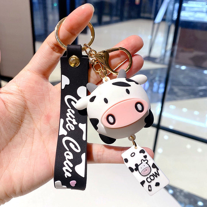 Wholesale Keychain Silicone Cartoon Cute Cows MOQ≥2 JDC-KC-LeZ024