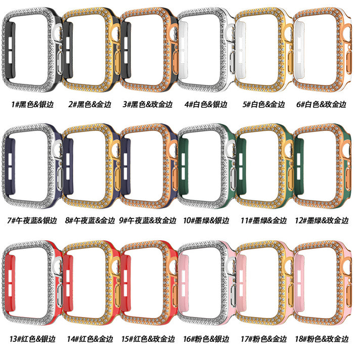 Wholesale Watch Case PC Double Row Flash Diamond iWatch Protective Cases MOQ≥2 JDC-WD-KuYue002