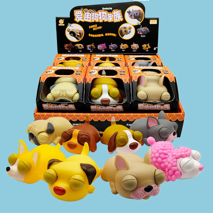 Wholesale cute pet sleepy dog toy decompression artifact blind box JDC-FT-TianT005