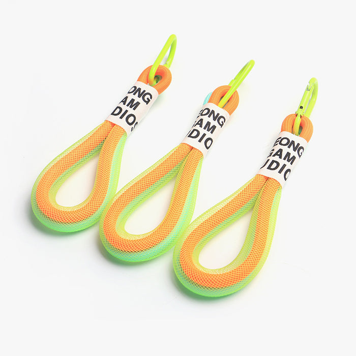 Jewelry WholesaleWholesale Fluorescent Color Mesh Metal Buckle Braided Lanyard Keychain JDC-KC-RYKT002 Keychains 瑞洋凯泰 %variant_option1% %variant_option2% %variant_option3%  Factory Price JoyasDeChina Joyas De China