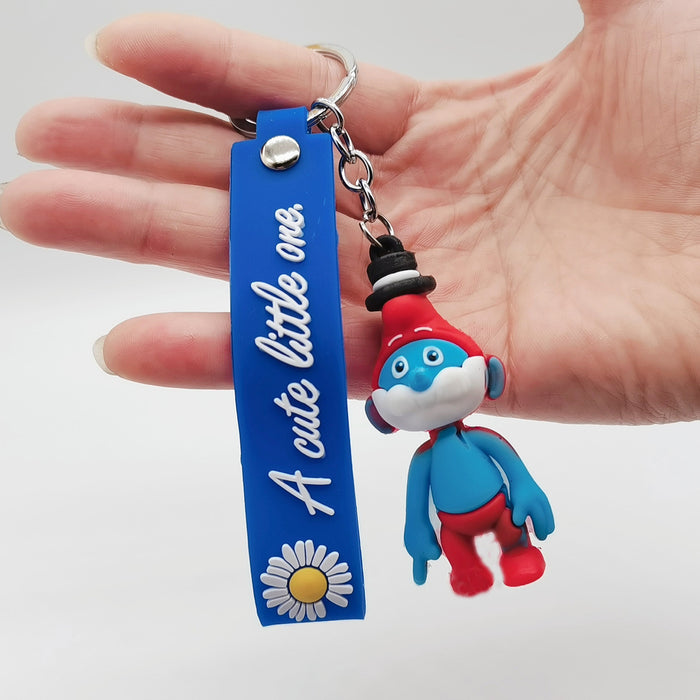 Wholesale Cartoon Smurfs PVC Soft Rubber Keychain JDC-KC-XiangY010