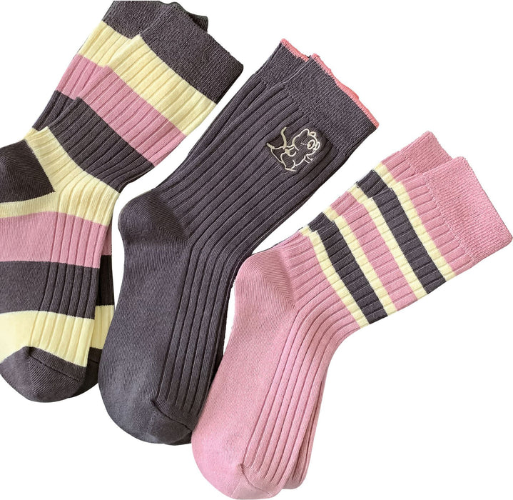 Wholesale Socks Cotton Pink Striped Socks MOQ≥2 JDC-SK-RuiXx005