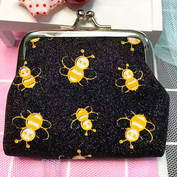 Wholesale Glitter Print Mouth Gold Bag Women Short Hand Coin Key Coin Purse for Kids MOQ≥3 JDC-HB-Canglv001