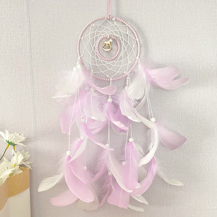 Wholesale Double Circle Pony Dreamcatcher Ornament  MOQ≥2 JDC-DC-MYing008