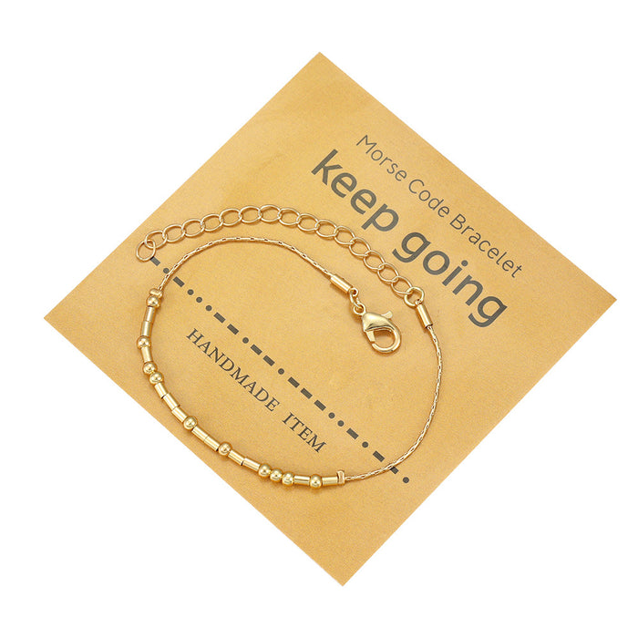 Wholesale Gold Metal Morse Code Bracelet JDC-BT-JiuL013