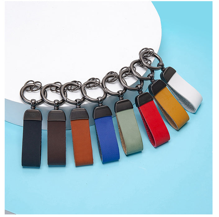 Wholesale Keychains PU Leather Car Simple Solid Color JDC-KC-XingR004