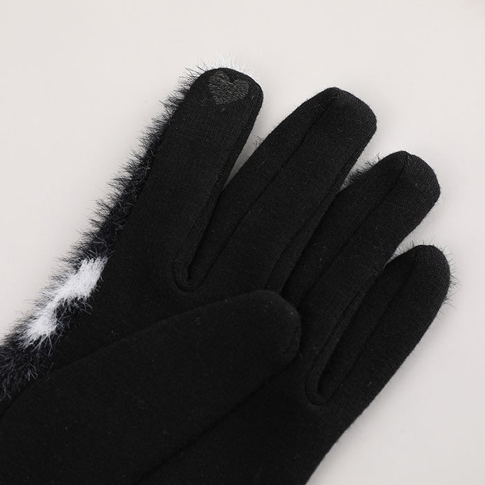 Wholesale Gloves Wool Elegant Cow Pattern Fleece JDC-GS-XTian005