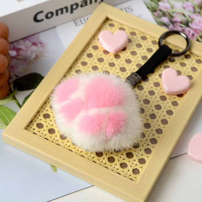 Wholesale Mink Cat's Claw Hair Ball Keychain MOQ≥2 JDC-KC-HGuan002