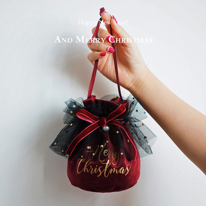 Wholesale Gift Bag Velvet Cloth Christmas Eve Drawstring Drawstring Apple Bag JDC-GB-Cunh001