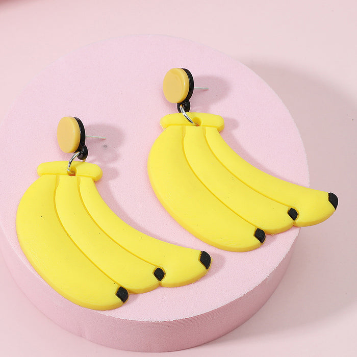 Jewelry WholesaleWholesale fruit banana long alloy stud earrings JDC-ES-Kangh002 Earrings 康欢 %variant_option1% %variant_option2% %variant_option3%  Factory Price JoyasDeChina Joyas De China