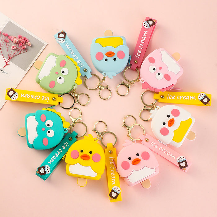 Wholesale keychain wallets Cartoon Epoxy Little Yellow Duck Coin Purse Keychain Pendant MOQ≥5 JDC-KC-XinJY002