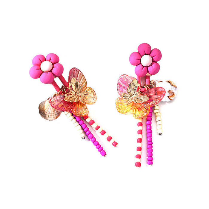 Wholesale Earrings Handmade Flower Shell Butterfly JDC-ES-GuTe020