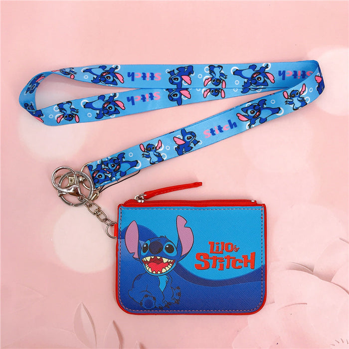 Wholesale PU Card Holder Coin Purse with Keychain Lanyard JDC-KC-YaLL001