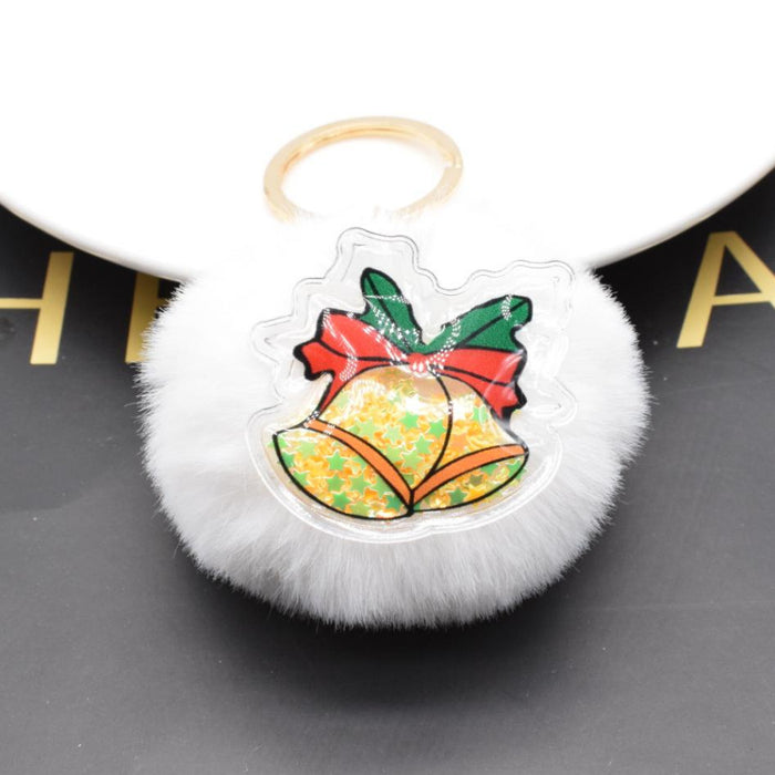 Wholesale christmas fur ball keychain tree old man bell deer  MOQ≥2 JDC-KC-BingX001