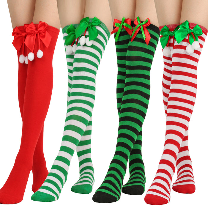 Wholesale Sock Polyester Cotton Christmas Socks Balls Over the Knee JDC-SK-XQ027