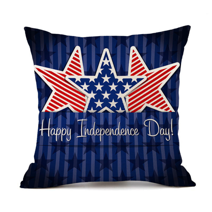 Wholesale 4th of July Independence Day Linen Pillowcase MOQ≥2 JDC-PW-OuH003