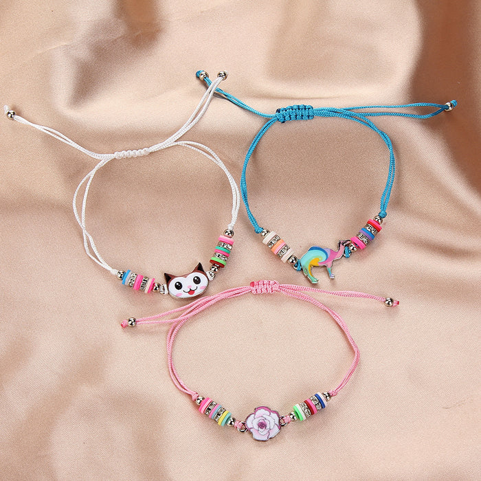 Wholesale Children's 12 Set Alloy Animal Braided Bracelet JDC-BT-ZheQ032