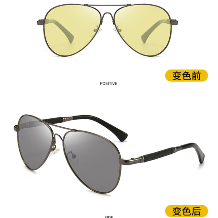 Wholesale TAC Memory Titanium Alloy Color Changing Glasses Fashion Men's Polarized Sunglasses JDC-SG-DYD001