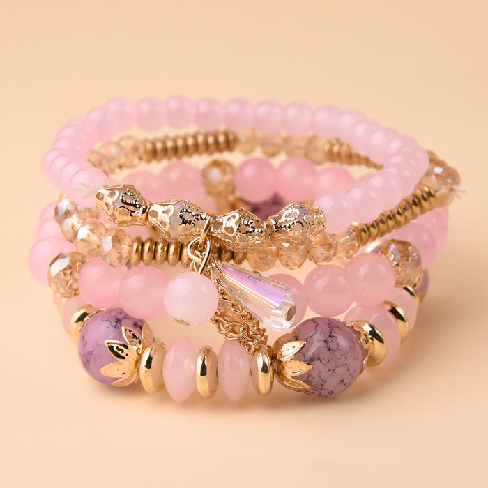 Wholesale Bracelet Glass Bohemian Multilayer Stacked JDC-BT-YeB005