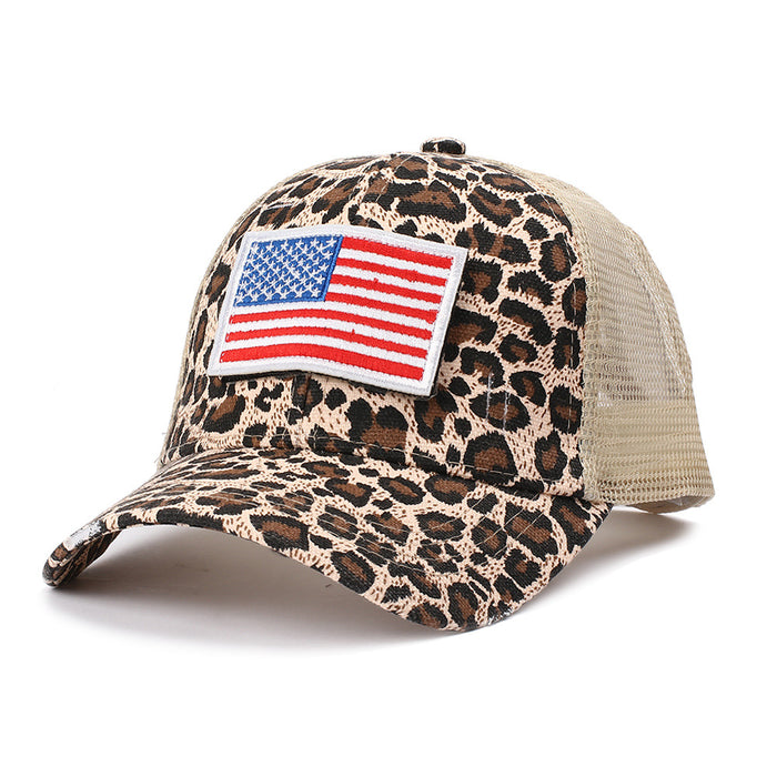 Wholesale 4th of July Ripped Mesh Cap Independence Day American Flag Embroidered Baseball Cap MOQ≥2 JDC-FH-RZhao001