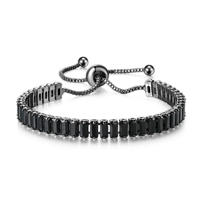 Brazalete de tenis de circón negro de diamante completo al por mayor jdc-bt-lykl001