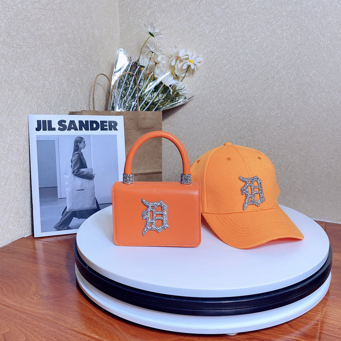 Wholesale PU Leather Color Diamond Hat Handbag Set (F) JDC-HB-YLuo008